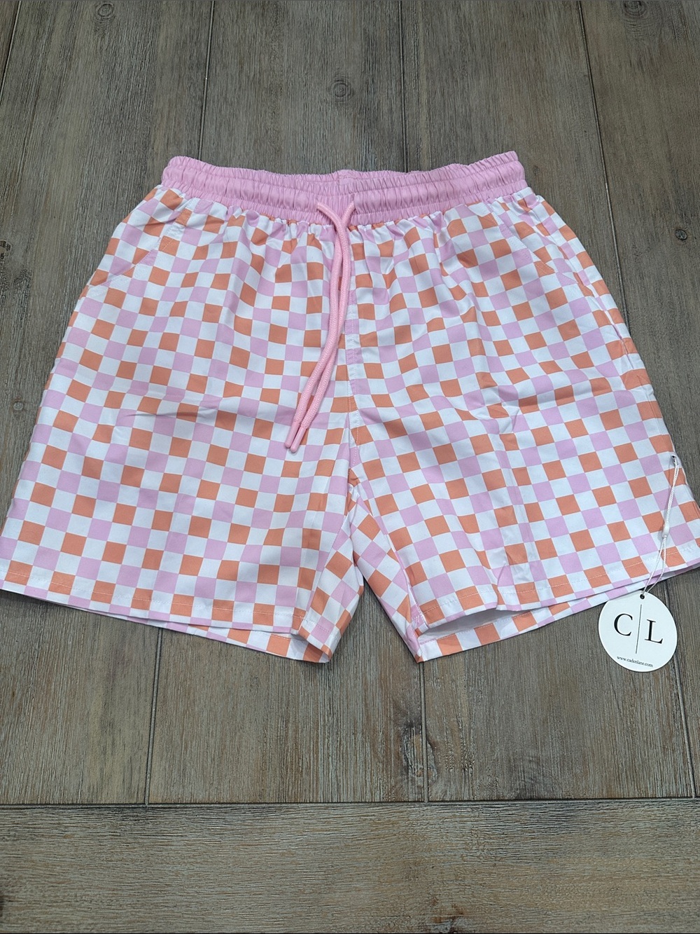 Caden Lane Men’s Checkered Swim Shorts | Size XS